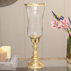 Clear Tall Glass Hurricane - Transparent