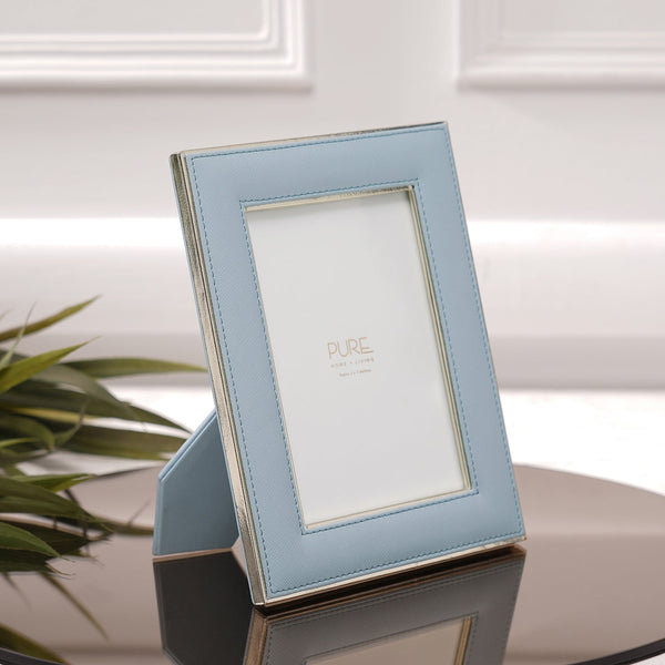 Blue Faux Leather Photo Frame