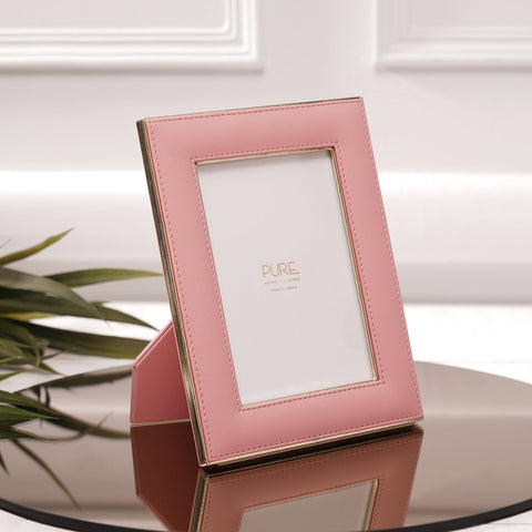 Pink Faux Leather Photo Frame
