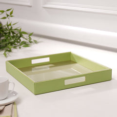 Green Faux Leather Tray