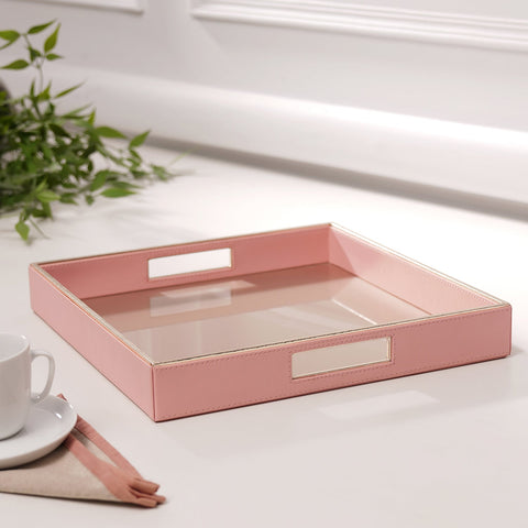 Pink Faux Leather Tray