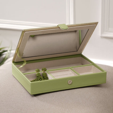 Green Faux Leather Jewellery Box