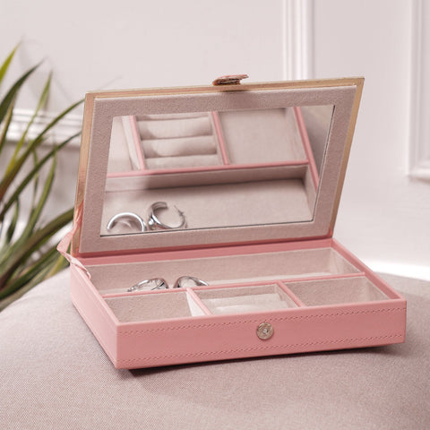 Pink Faux Leather Jewellery Box