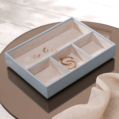 Blue Four Part Faux Leather Organizer