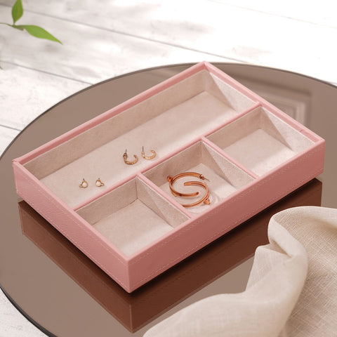 Pink Four Part Faux Leather Organizer