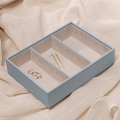 Blue Three Part Faux Leather Organizer