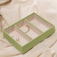 Green Three Part Faux Leather Organizer