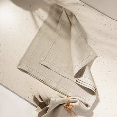 Set of 4 Light Brown Linen Table Napkins