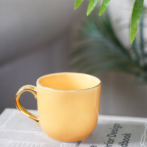 Set Of 2 Orange Porcelain Coffee Mug