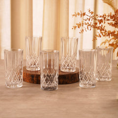 Set of 6 Clear Straight Highball Glasses