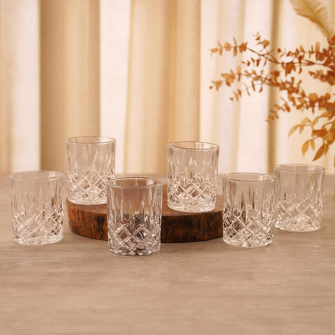 Set Of 6 Clear Whiskey Glasses