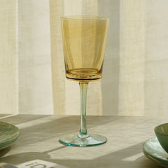 Set Of 4 Yellow And Blue Ombre Wine Glasses