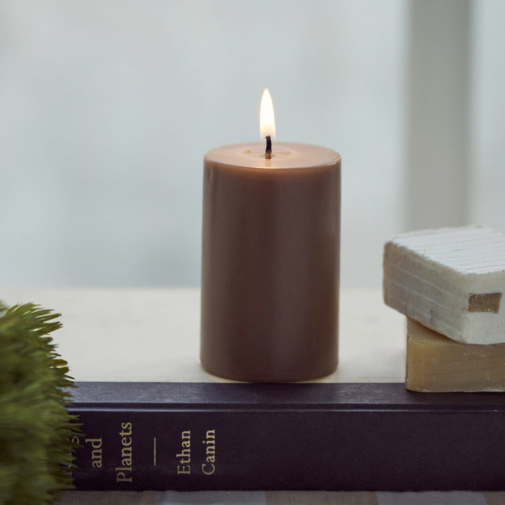 Brown Moments Of Eternity Pillar Candle