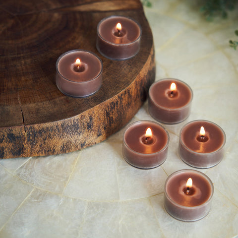 Set Of 24 Brown Moments Of Eternity Tea Lights
