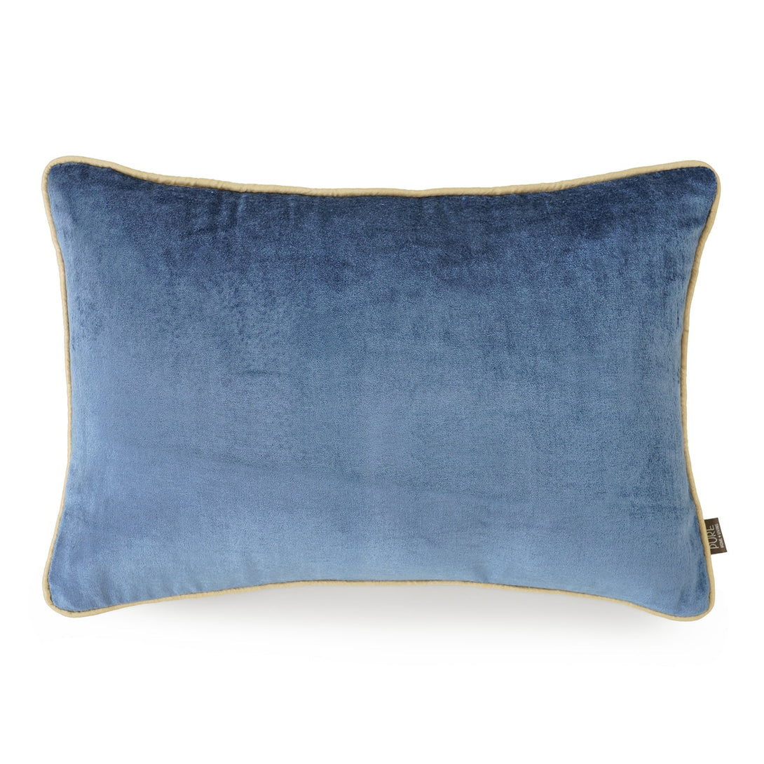 Rectangular Cushiin Shop Blue and Green Reversible Velvet Rectangle Cushion Cover - at Best ...