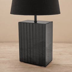Black Glass Rectangle Table Lamp Stand (without shade)