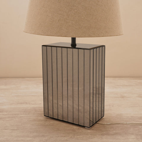 Beige Glass Rectangle Lamp Stand (without shade)
